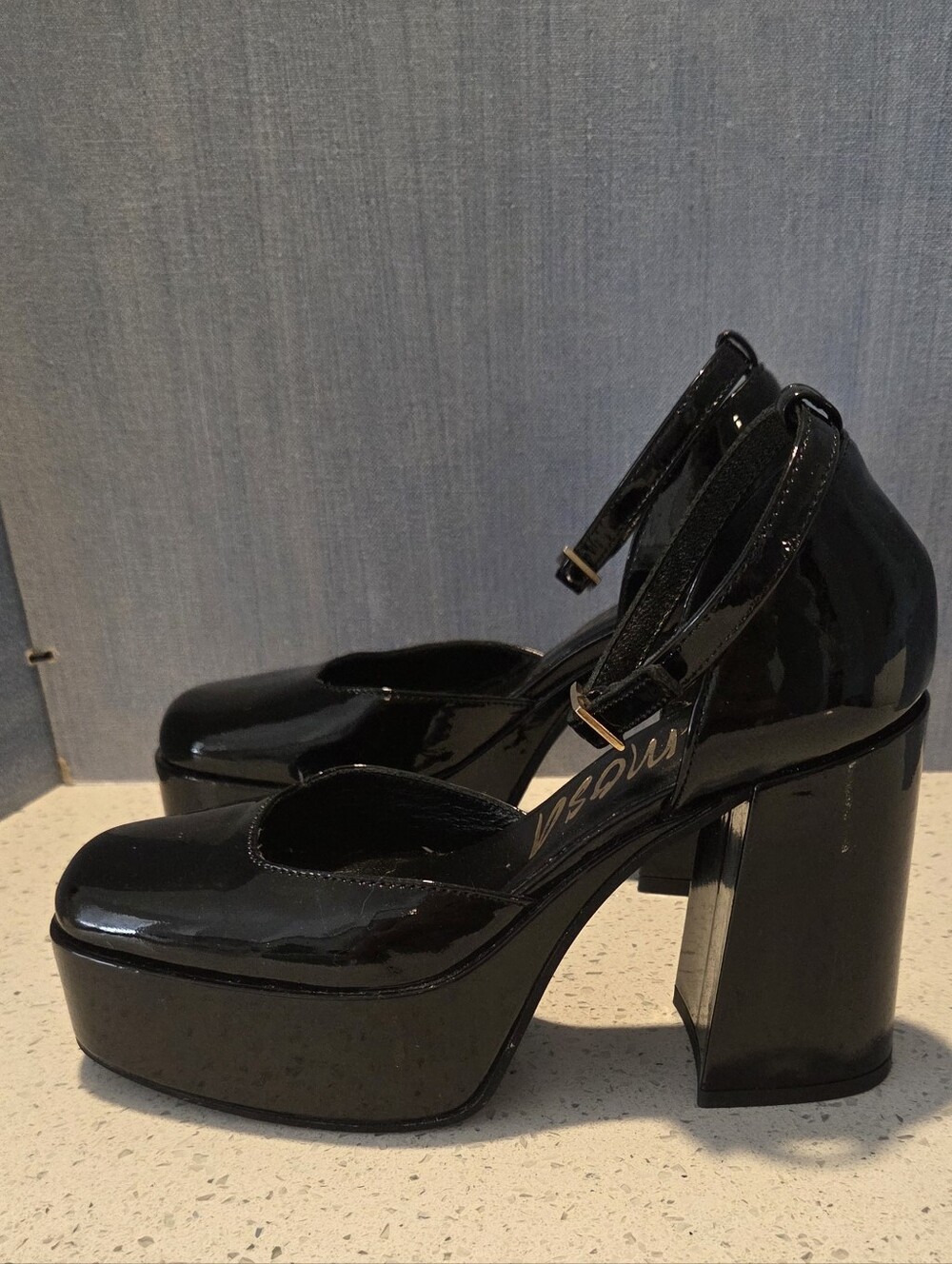 Mimosa Black Patent Platform Heels